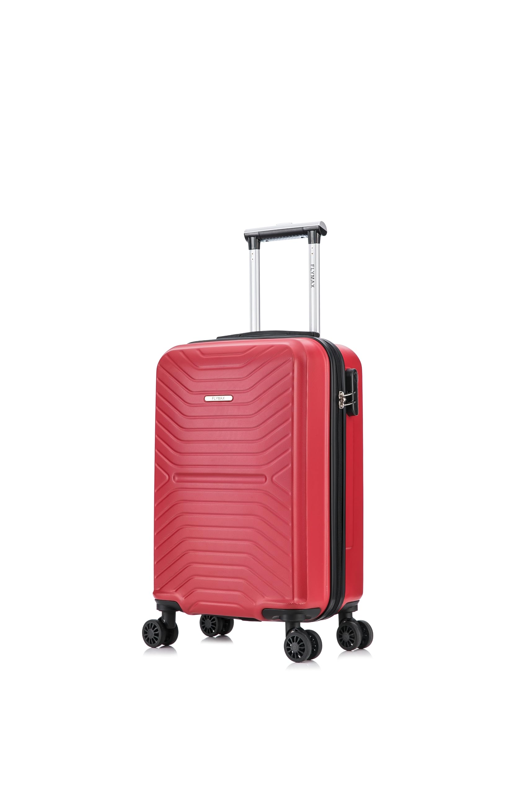 FLYMAX 4-Rad Koffer Groß, Mittel & Kabine Super leichte Hartschale Gepäck Spinner ABS Reisekoffer, weinrot, 45x36x20 Carry on, Koffer