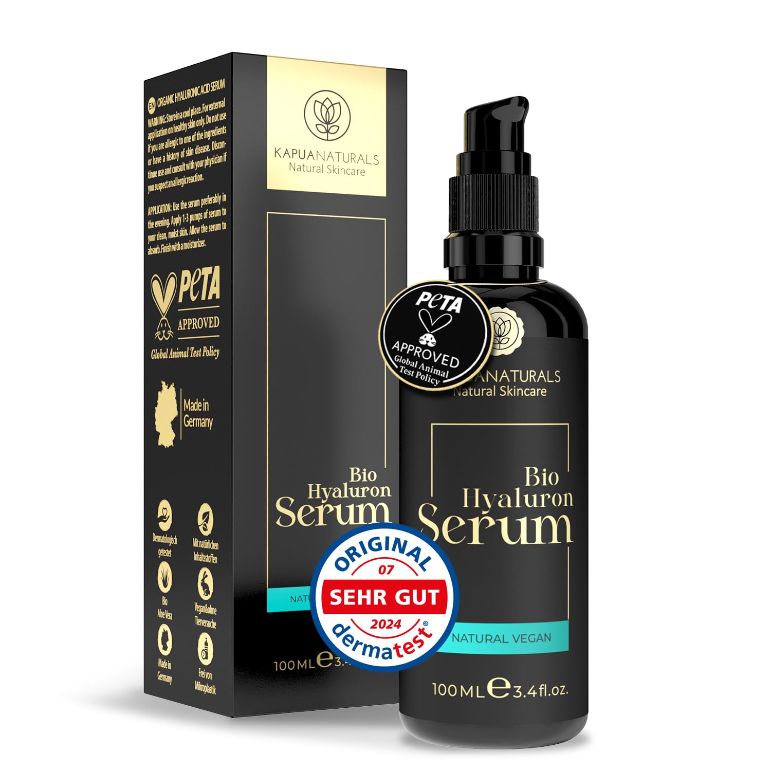 EINFÜHRUNGSPREIS BIO Hyaluron Serum hochdosiert + Vit E •100 ml• Hyaluronsäure Serum Konzentrat