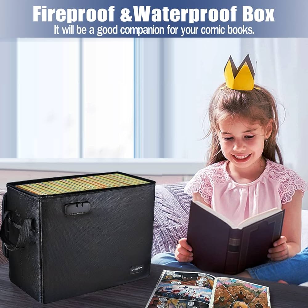 Scatola Ignifuga Per Fumetti - Resistente Al Fuoco E Impermeabile, Capacità 150+ - Foto 5