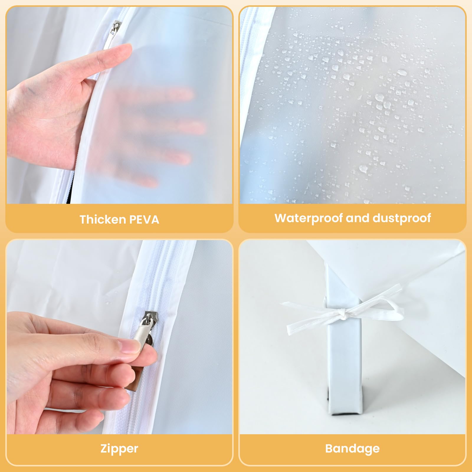 GQC 5ft PEVA Dustproof Clothes Rail Cover - Image 3