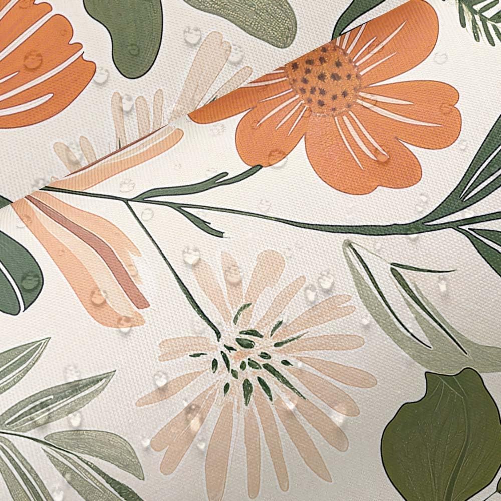JAWO Cute Floral Shower Curtain, Vintage Boho Shower Curtains for Bathroom, Cute Aesthetic Decorative Machine Washable Modern Waterproof Fabric, 70X78 in