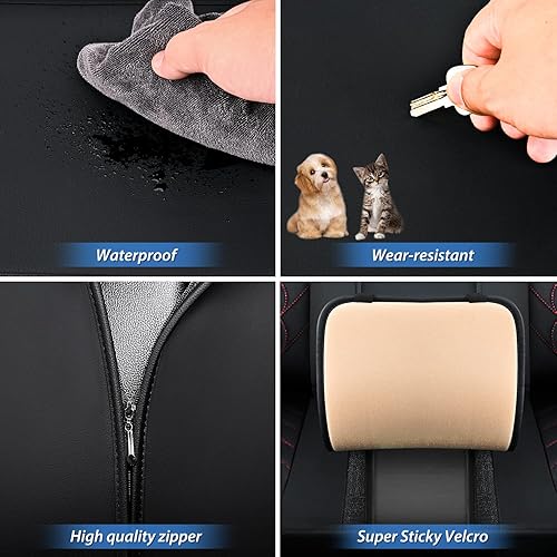 Miniatura 7 de Nilight Fundas de asiento de automóvil de ajuste personalizado 2009-2024 F150 y 2017-2024 F250 F350 F450 impermeable resistente al desgaste Juego de