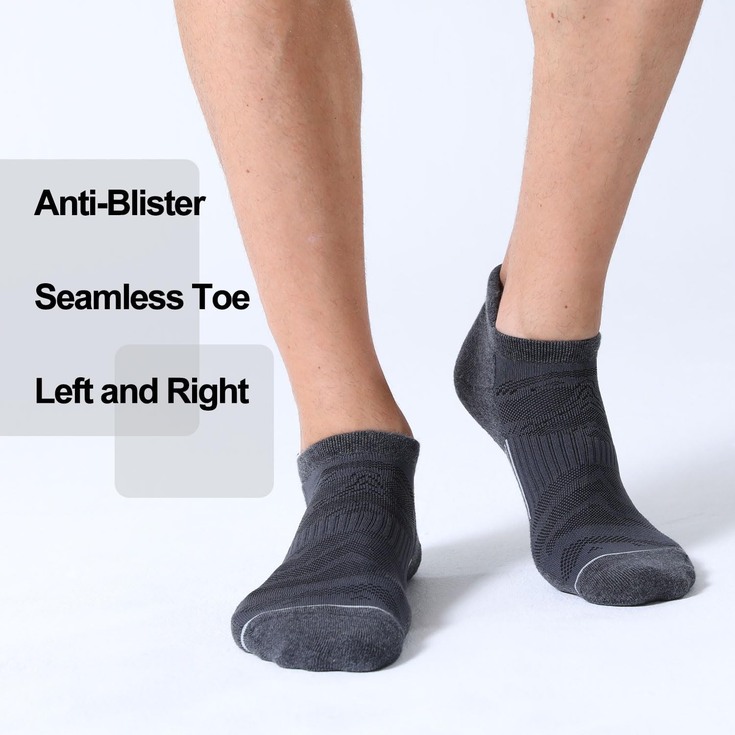 FITRELL 6 Pack Men's Ankle Running Socks Low Cut Cushioned Athletic Sports Socks 7-9/9-12/12-15 - Image 6