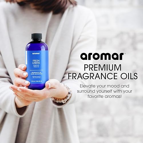 Miniatura 2 de AROMAR Aceite de fragancia prémium Aceite esencial para difusores y aromaterapia en el hogar Fresh Linens 8oz