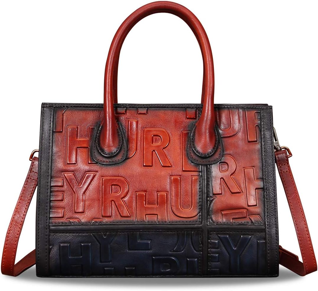 Genuine Leather Purses and Handbags for Women Vintage Real Leather Tote Bag Shoulder Bag Top Handle Satchel Purse - Image 2