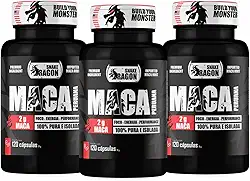 3x Maca Peruana Negra 120 Capsulas 2000mg Black Pura Premium Importada Para Homens e Mulheres Original