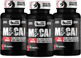 3x Maca Peruana Negra 120 Capsulas 2000mg Black Pura Premium Importada Para Homens e Mulheres Original