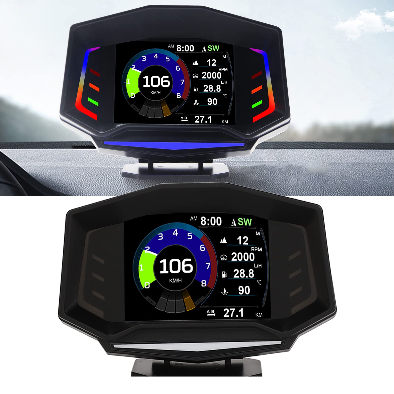 Compteur De Vitesse Universel Pour Moto - Numérique Haute Précision, Max 160 Km/h, Compatible 12V - Installation Facile, Diamètre 6,5 Cm - Indicateurs Lumineux (feux, Neutre…)