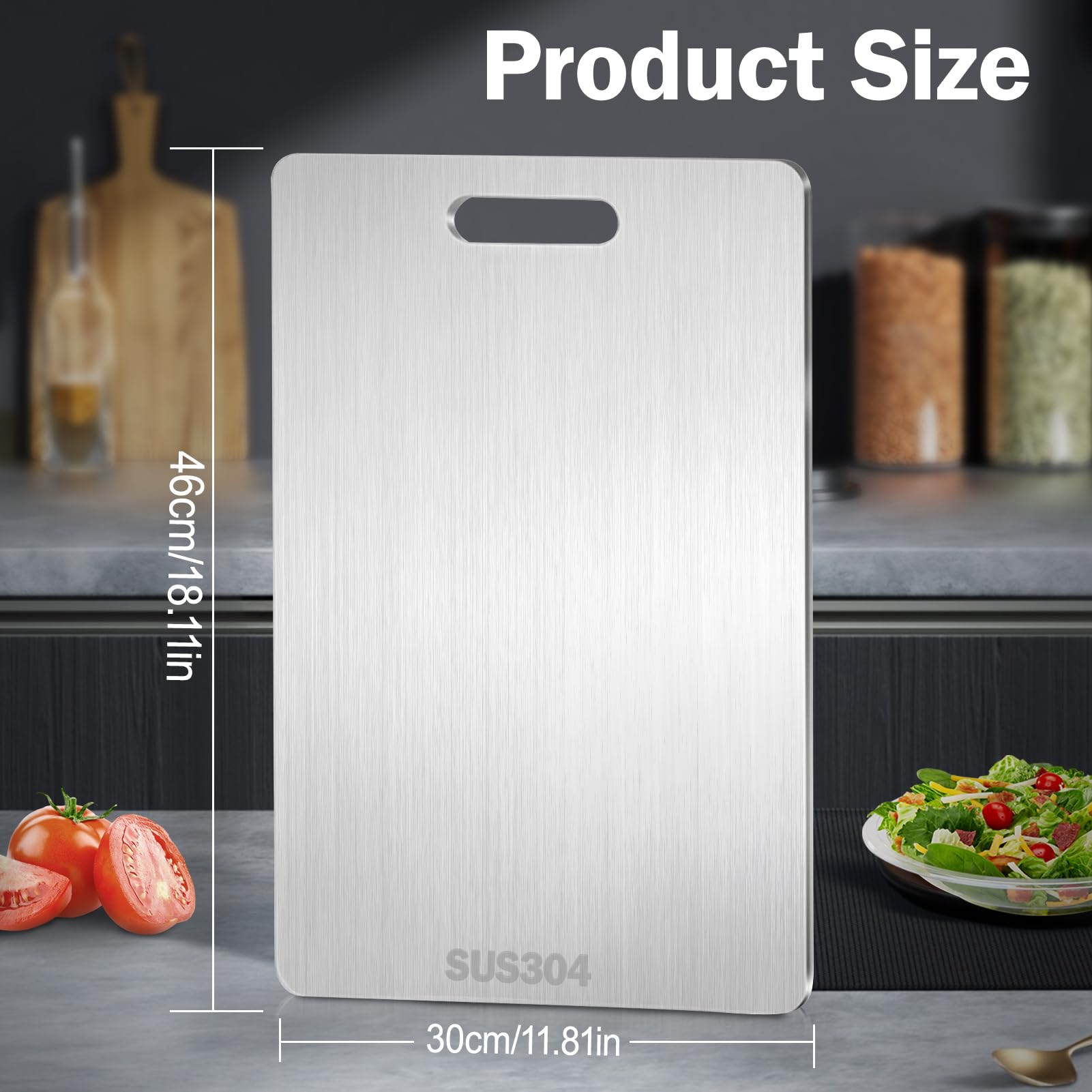 3 Pièces Planche à Découper Inox, Decoupe Legumes