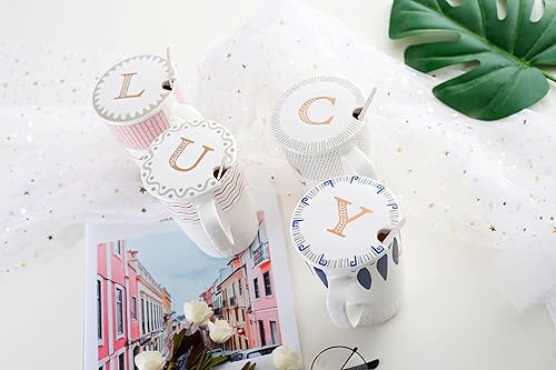 Miniatura 3 de Taza de café con iniciales doradas, regalos únicos de cumpleaños para mujeres, novedosas tazas personalizadas, regalo para ella, amigos, compañeros