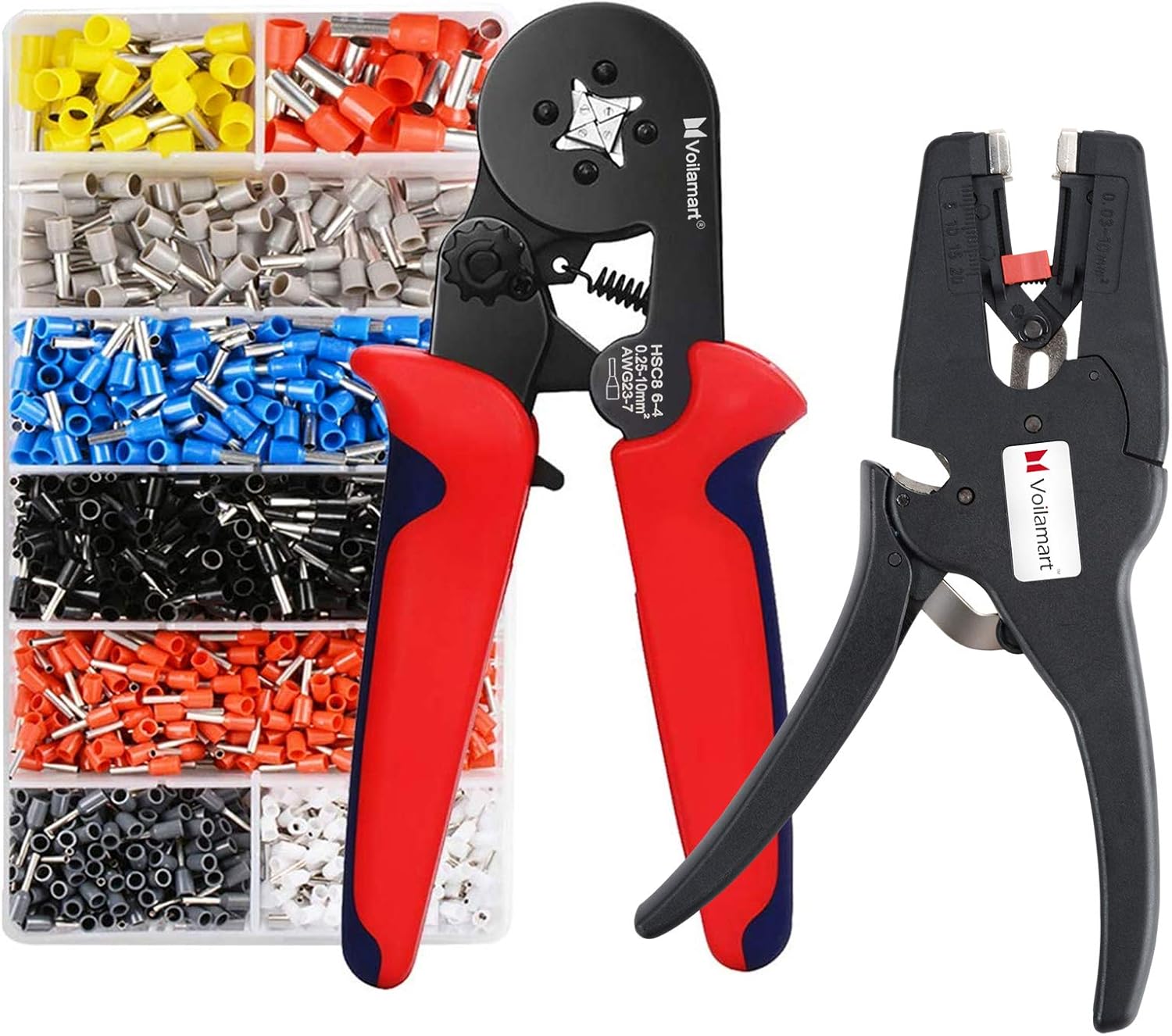 Voilamart Ferrule Crimping Tool Kit with 1200PCS Terminal Connector