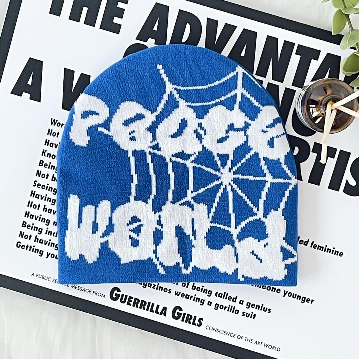 Y2K Beanie for Men Women Knitted Hat Winter Cap Gothic Spider Web Design Warm Skullies Cold Weather Knit Outdoor - Image 2