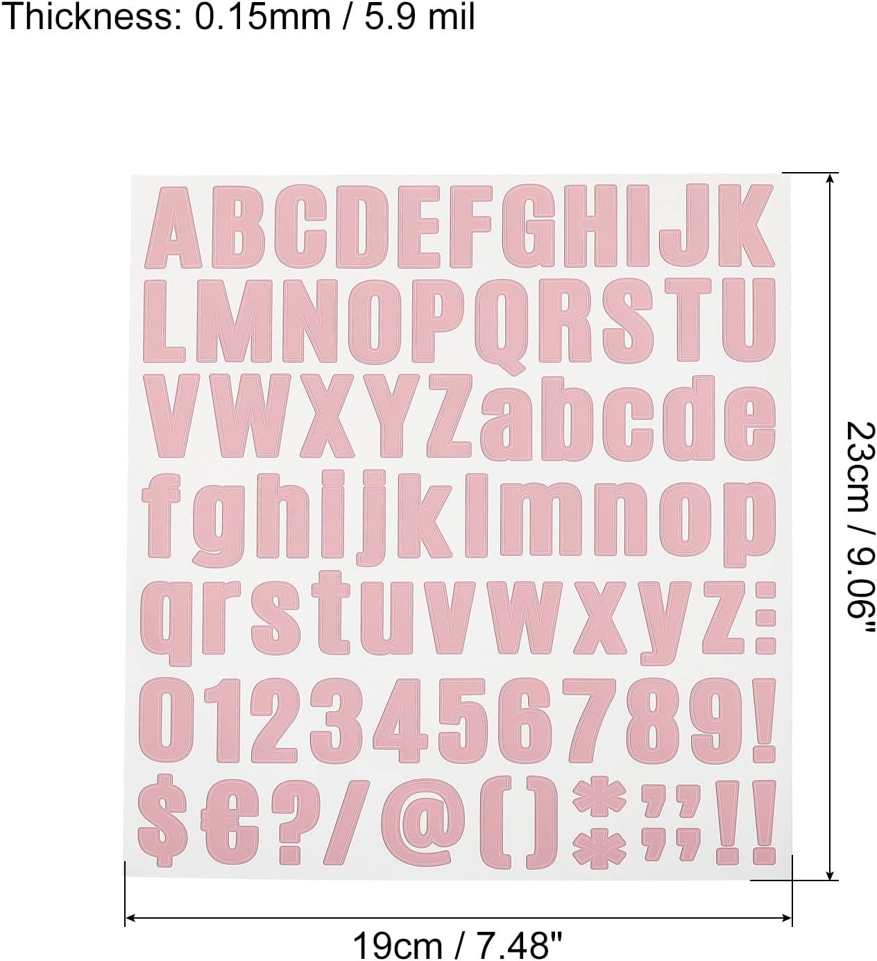 PATIKIL Vinyl Letters Numbers Stickers Kit, 324 Pieces 10 Sheets Self Adhesive Decals for Mailbox, Sign, Address (Pink, 1 Inch)
