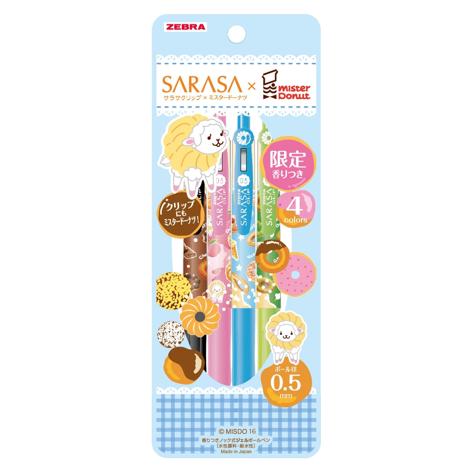 ZEBRA Gel Ink Ballpoint Pen SARASA Clip x mister Donut [4 colors