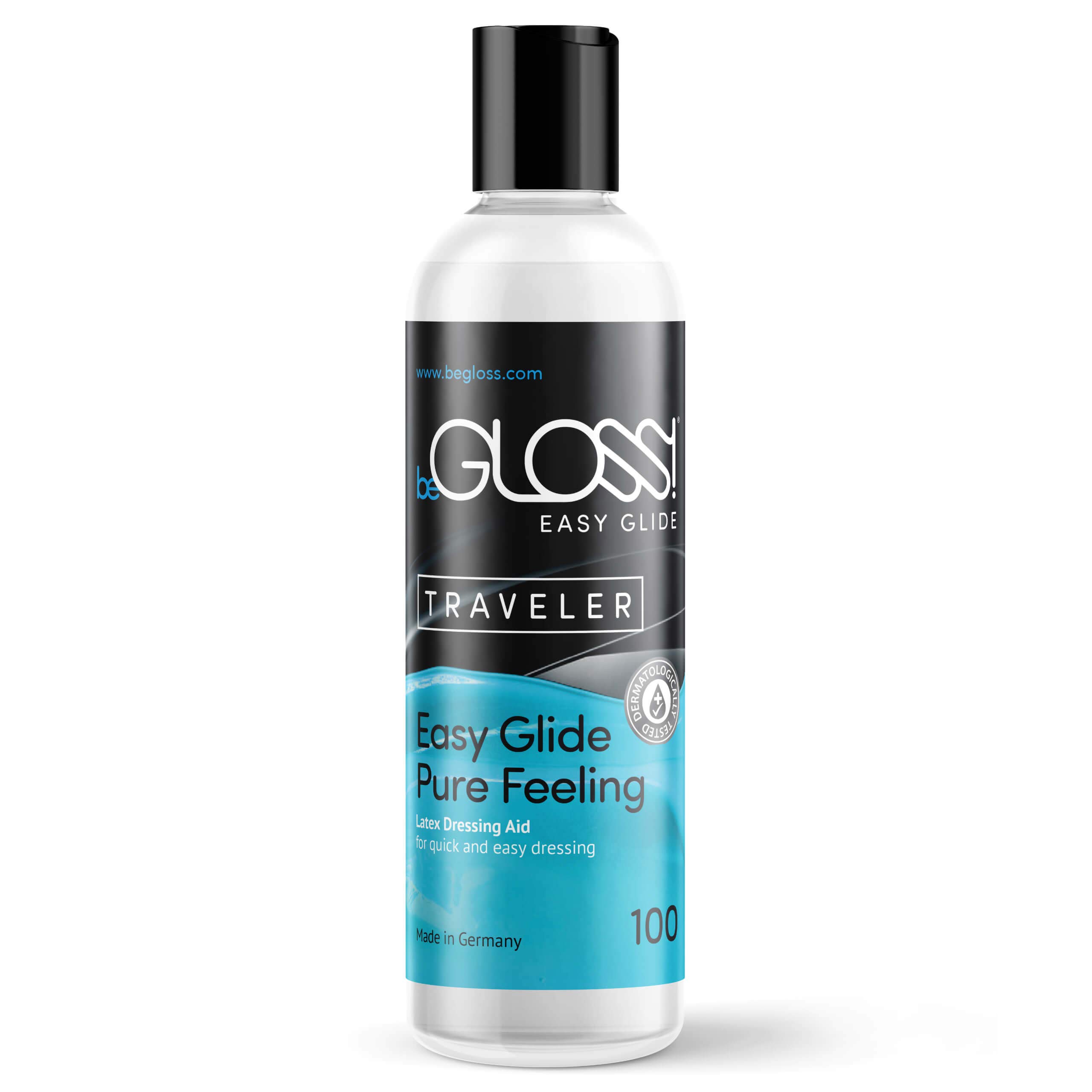 beGLOSS Easy Glide 100 ml, ayuda para vestir ropa de látex