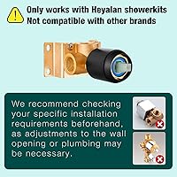 Vista 2 de Heyalan Juego de Cabezal de Ducha y Mango de 8 Pulgadas Juego de Grifo de Ducha Cuadrado Sistema de Ducha de Lluvia para Baño Cabezal de Ducha