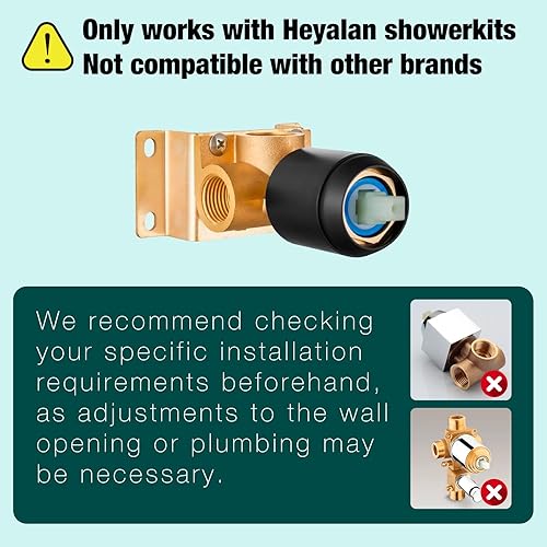 Miniatura 2 de Heyalan Juego de cabezal de ducha y mango de 8 pulgadas, juego de grifo de ducha cuadrado para baño, sistema de ducha de acero inoxidable, cabezal