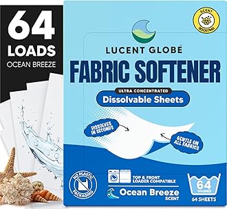 Fabric Softener Sheets for Washer - Softens & Freshens Laundry, Gentle on Fabrics & Skin - Free from Harsh Chemicals - Travel-Friendly Fabric Softener for Washing Machine (OB)