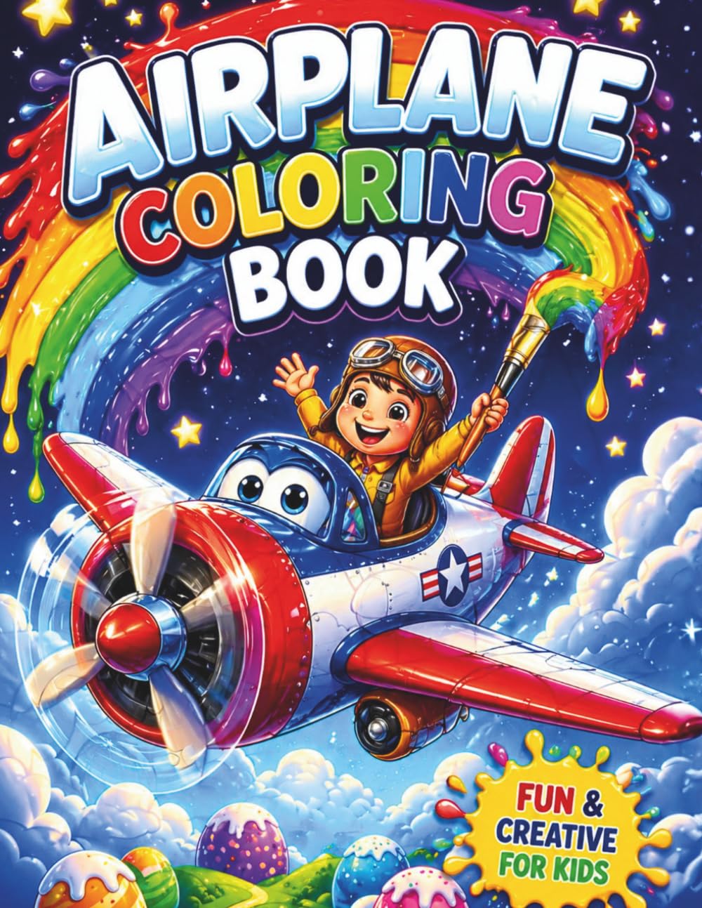 Airplane Coloring Book: Nature Scenes & Fantasy Worlds | Boost Creativity, Focus & Imagination