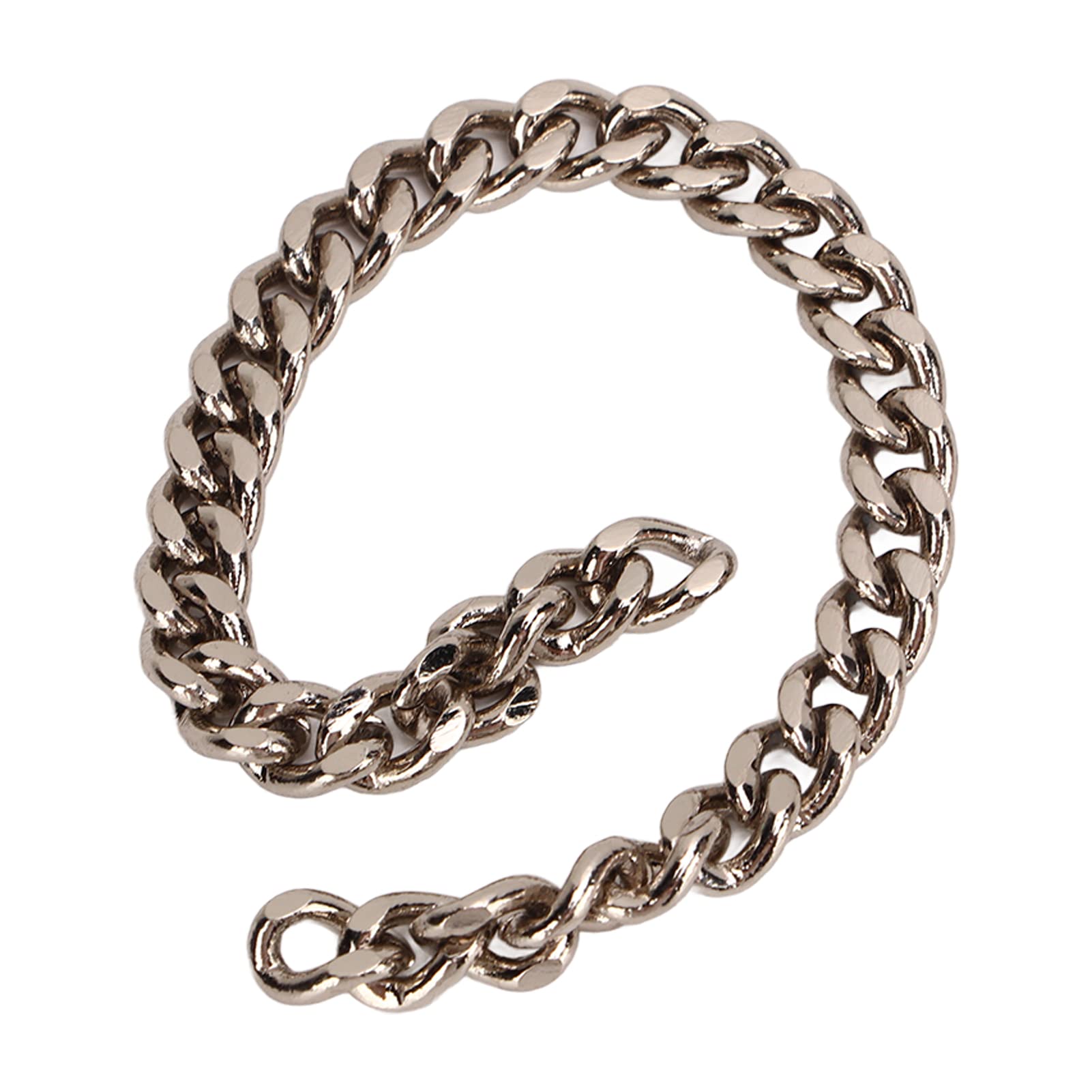 Cadenas de Bordillo de 10 M, Bolso de Cadena Artesanal de Metal, Correa de Cadena Plana de Repuesto de Metal, Bolso de Mano, Bolso Bandolera, Accesorios de Correa de Cadena de Bricolaje(Plata)
