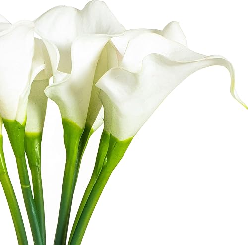 Miniatura 4 de Vickerman Paquete de lirio de cala artificial blanco de 14 pulgadas, flores formales de lirio de cala, lirios de cala, artificiales, perfecto para