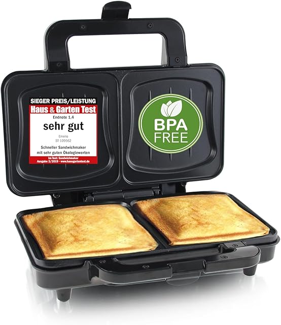 Emerio ST-109562.17 Opiekacz Do Panini I Kanapek, 900 W, Czarny