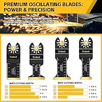 Vista 5 de 50 PCS Oscillating Tool Blades for Metal,Universal Multi Tool Blades Kits for Metal Nails Wood and Plastic,Titanium Oscillating Saw Blades Fit