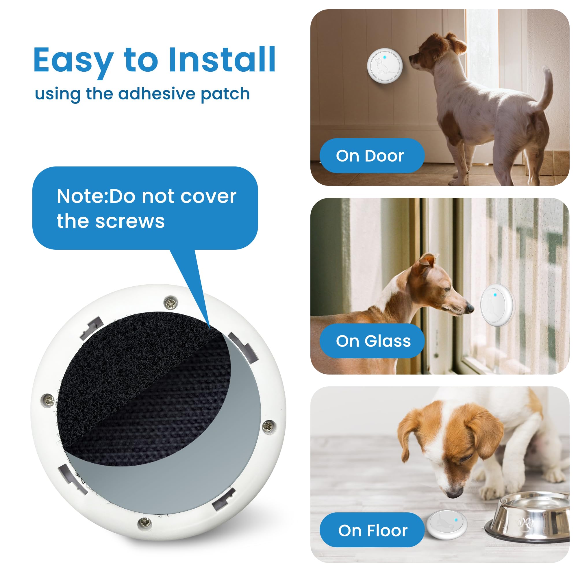 Timbre para perro para entrenamiento de orinal, timbre inalámbrico para puerta de perro que funciona a 1000 pies con botón táctil impermeable IP65, 32 melodías