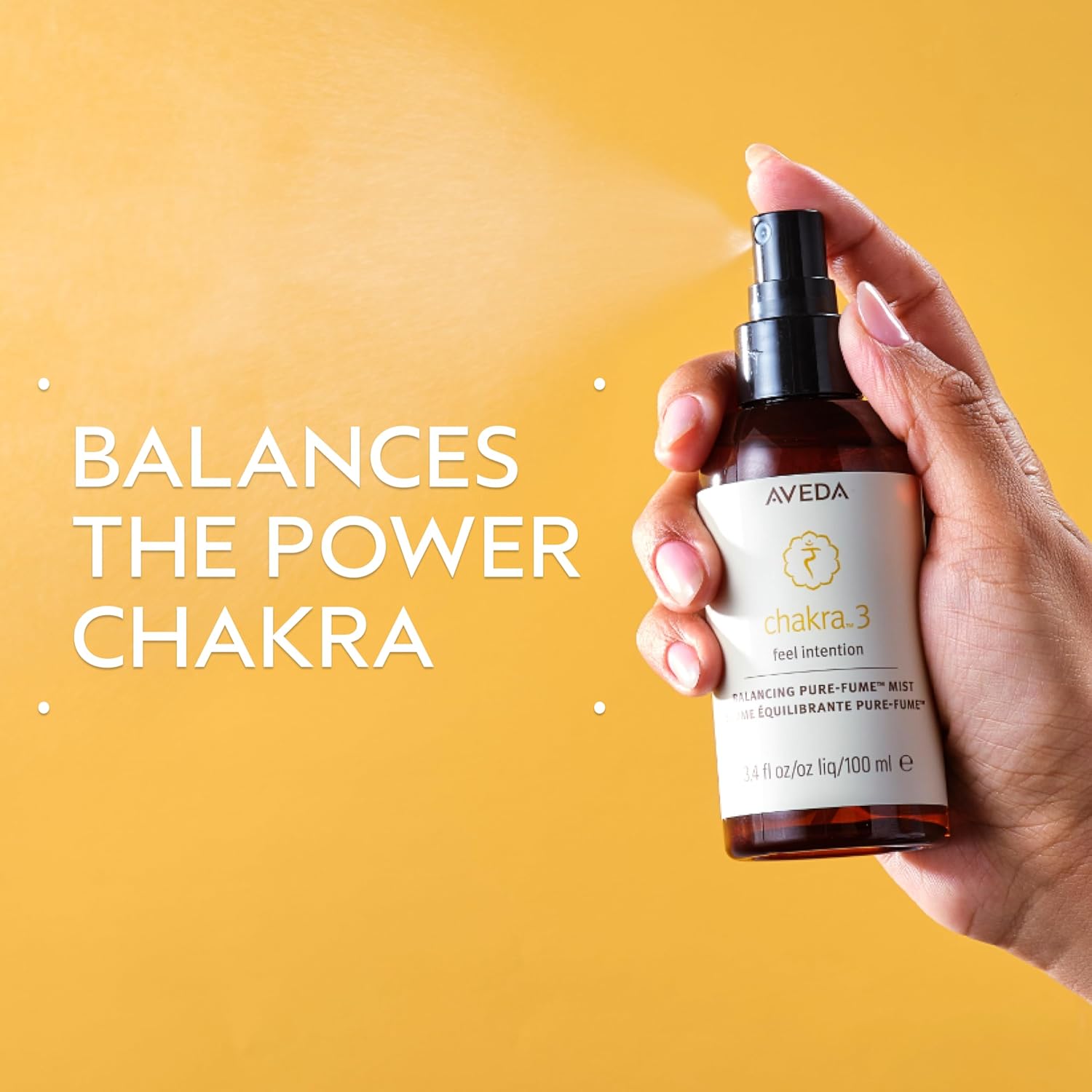 Aveda Chakra 3 Balancing Pure-Fume Mist: Intention | Body & Room Spray | Balances Power Chakra | With Certified Organic Lavender, Lemon, Fir Balsam, 3.4 Fl Oz - Image 2