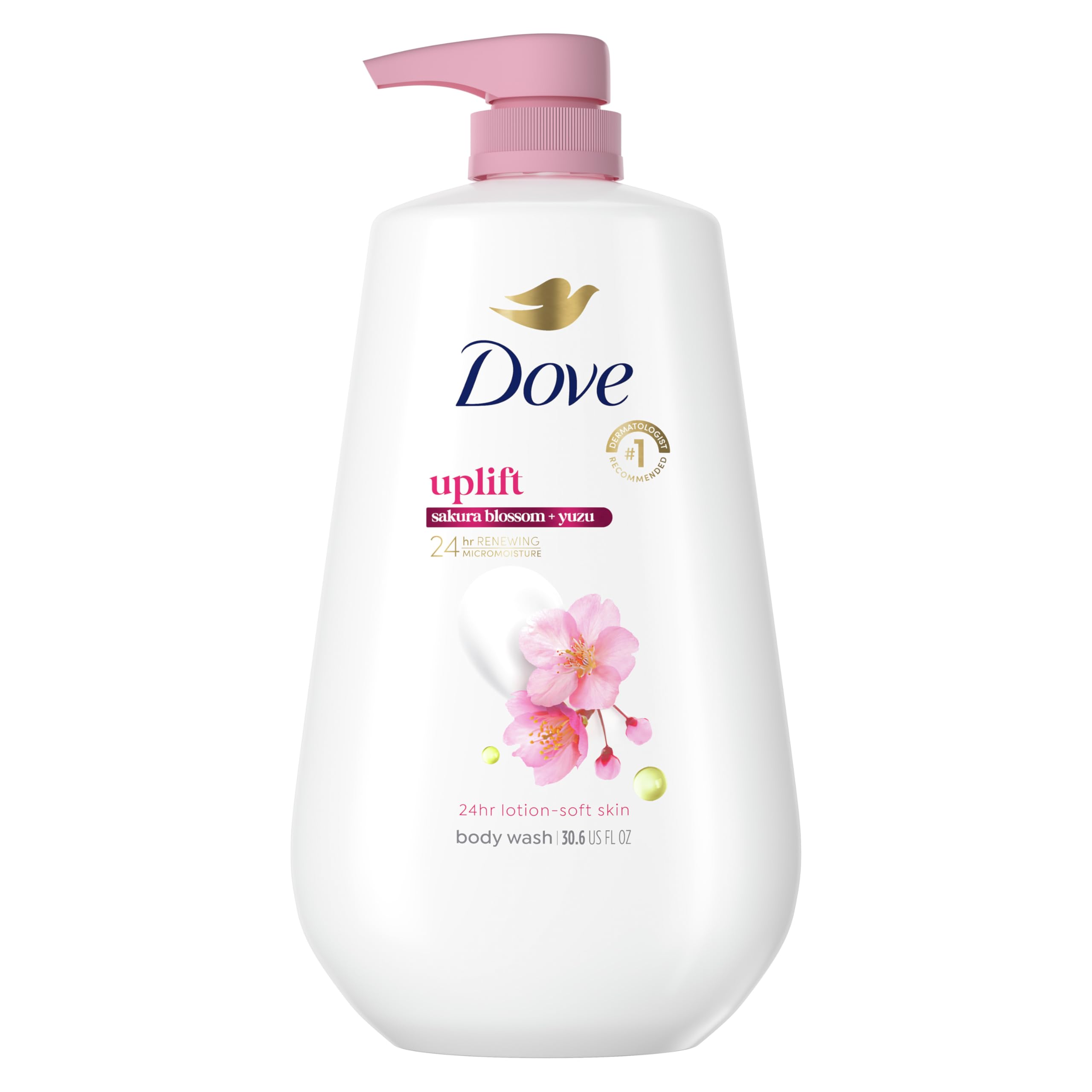 Dove Sakura Body Wash Uplift Sakura Blossom and Yuzu for 24hr Lotion-Soft Skin Moisturizing Skin Cleanser with No