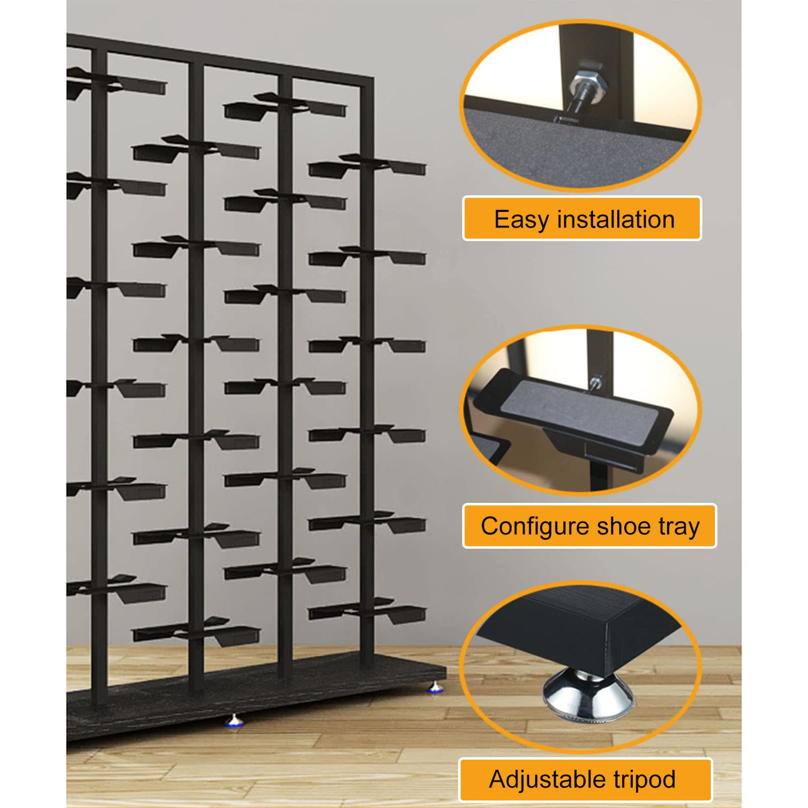 Modernes Metall-Schuh-Organizer-Ausstellungsregal, Regale Für Gewerbliche Schuhgeschäfte, Einzelhandels-Sneaker-Basketball-Schuh-Ausstellungsständer, Bodenstehender Schuh-Organizer-Halter, Ec