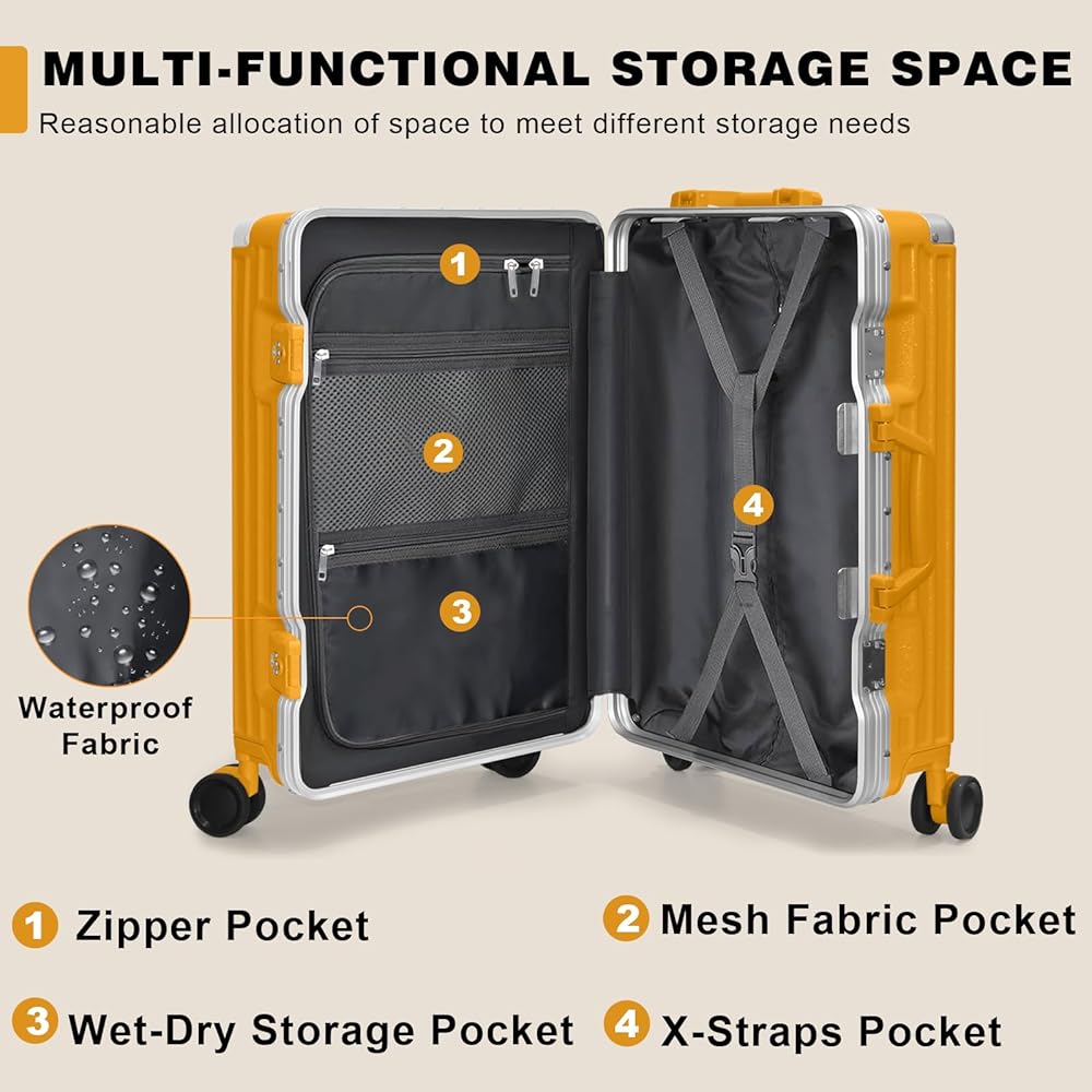 Amazon.com | AnyZip Carry On Luggage PC+ABS Aluminum Frame