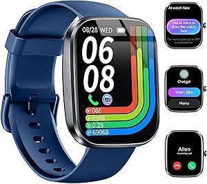 2026 AI Smart Watch for Men Women with ChatGPT Assistant, 1.91″ HD Fitness Watch Smartwatch with AI Health Reports, 200+ Watch Faces, Bluetooth 5.4 Calling, 115+ Sports/IP68 Waterproof for Android iOS