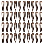 40 Counts Colorful Metal Snap Hair Clips 2 Inch Barrettes for Women Accessories (brown)