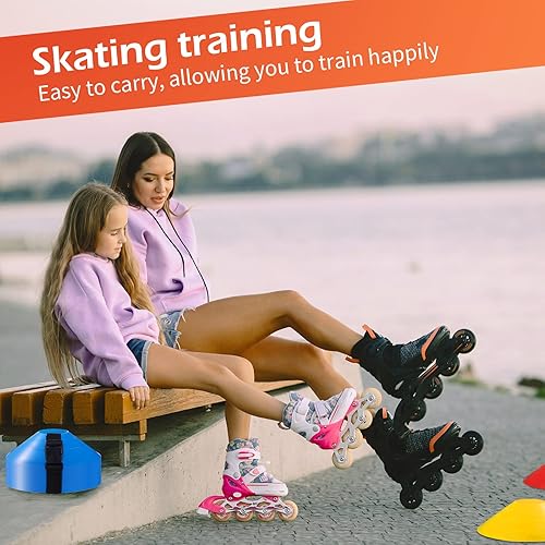 Miniatura 7 de 100 piezas de conos de fútbol con correa de disco de agilidad entrenamiento de fútbol mini para desafío fútbol baloncesto patinaje juegos niños