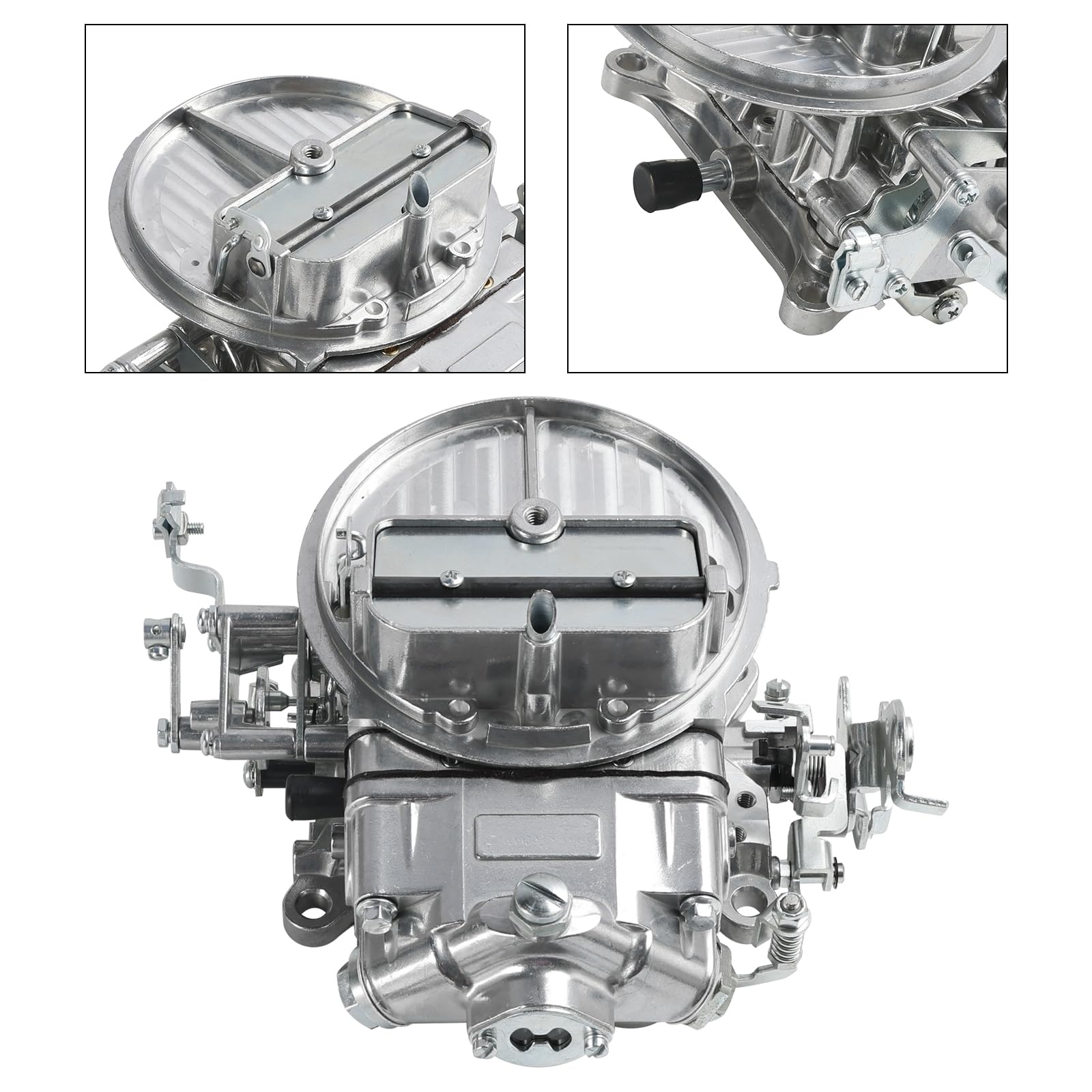 Carburador 2BBL 350 CFM Manual para Holley 2300 0-7448 de Aluminio, Boquillas Primarias 61, Válvula de Potencia 8.5, Entrada de Combustible Sencilla, Puerto de Vacío, Repuesto Directo para Gasolina