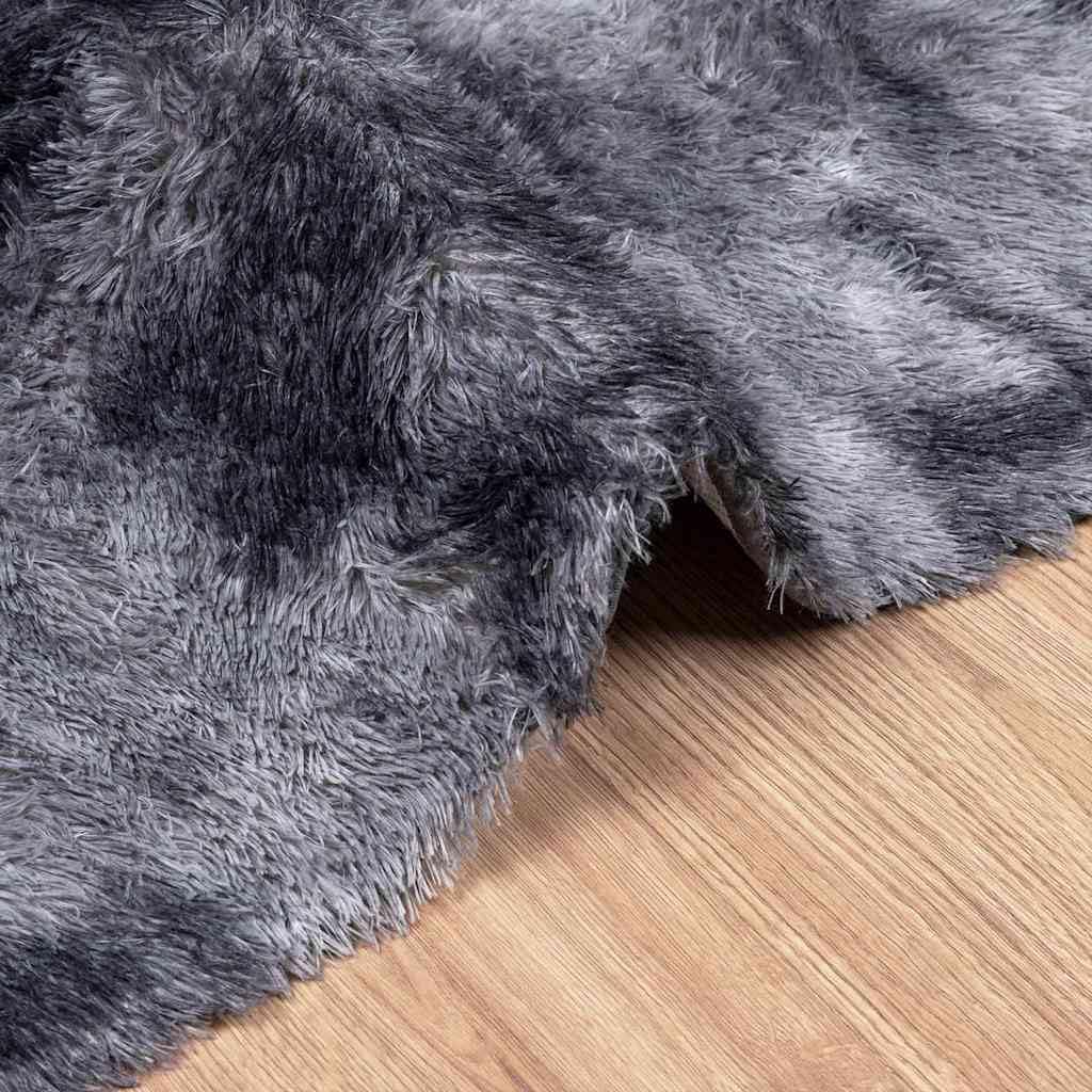 Dywan Shaggy z długim runem, NAVARRA, ciemnoszary, 160 x 230 cm, 100% poliester, prostokątny, do salonu, sypialni, jadalni, na balkon, łatwy w pielęgnacji, antypoślizgowy, trwały wystrój