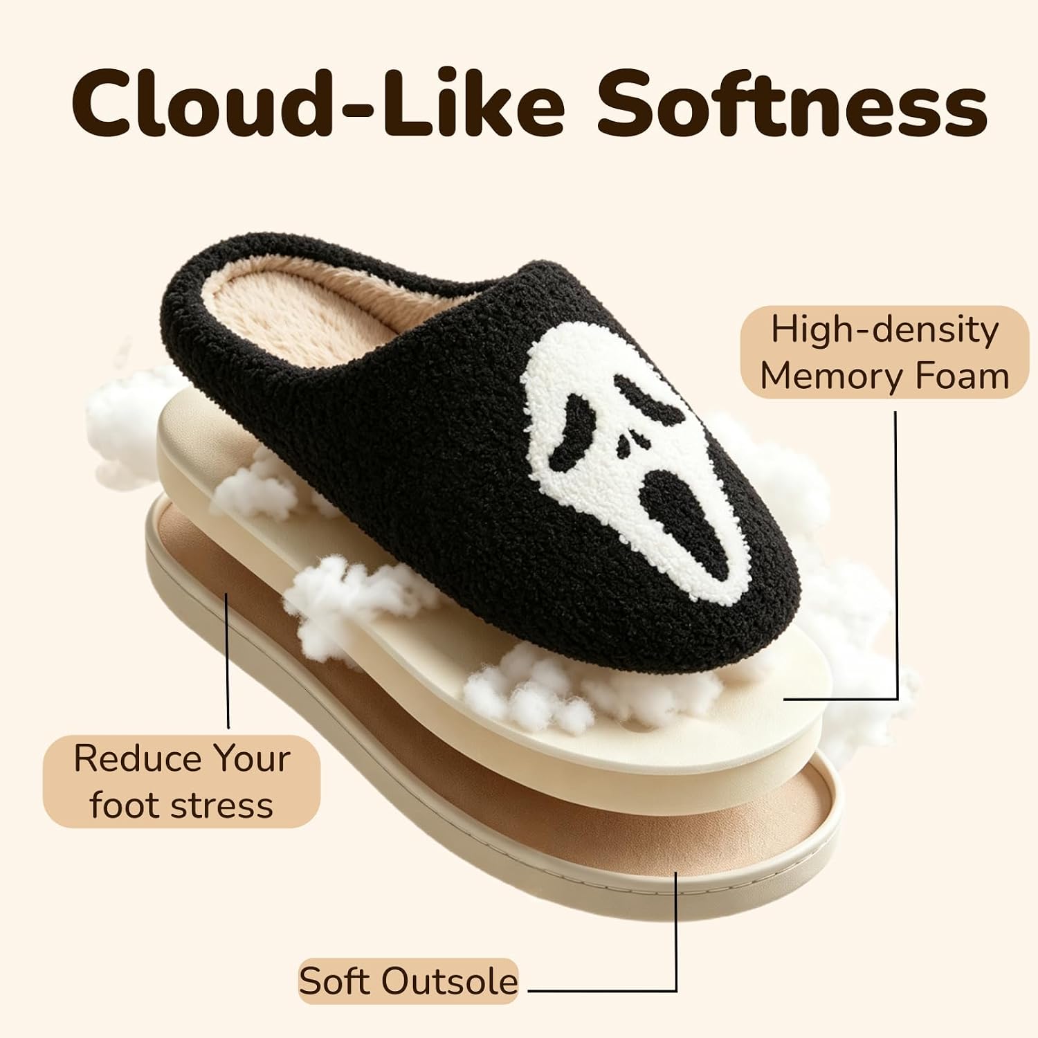 Cute Fuzzy Slippers for Women Men Memory Foam House Shoes indoor outdoor