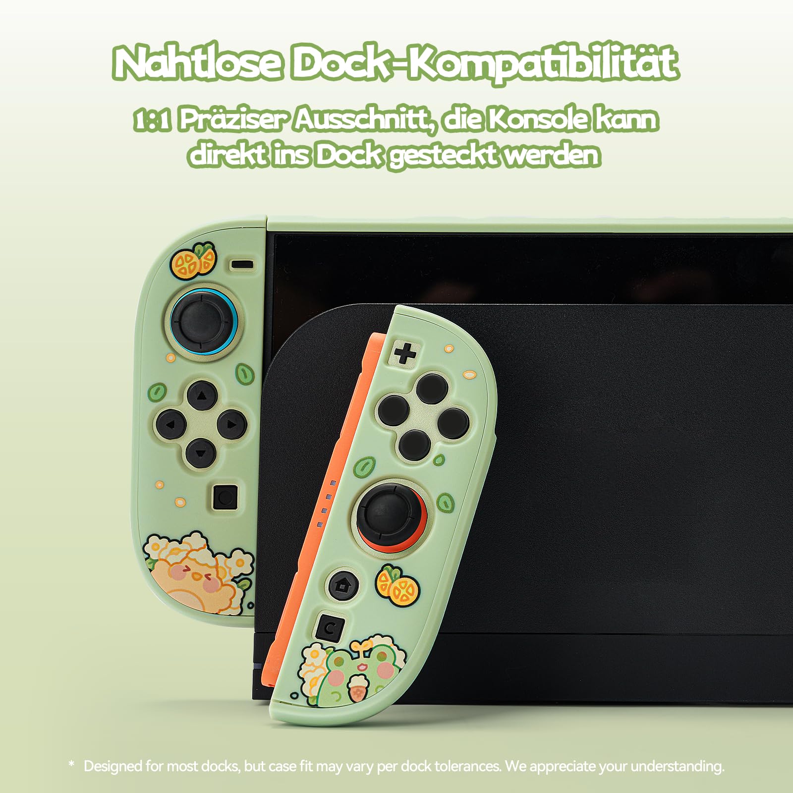 GeekShare Schutzhülle kompatibel mit Switch 2, Harte, schlanke PC-Hülle, dockbares Design für Switch 2 Konsole und JC-Controller – Matcha-Frosch
