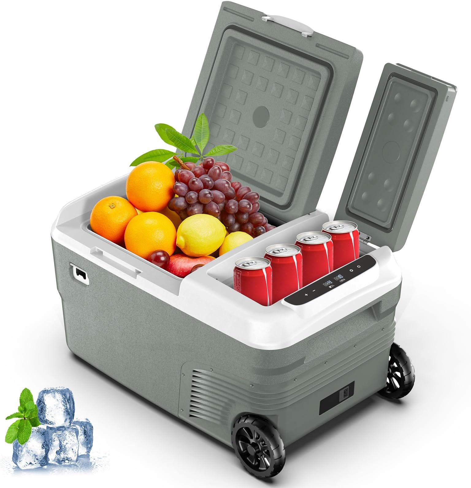 Alpicool Car Refrigerator 12V Fridge Freezer 25L, Portable Freezer Dual Zone Electric Cooler Box for Car 12V/24V 100-240V(-20℃-20℃) Portable Fridge for Camping Trip