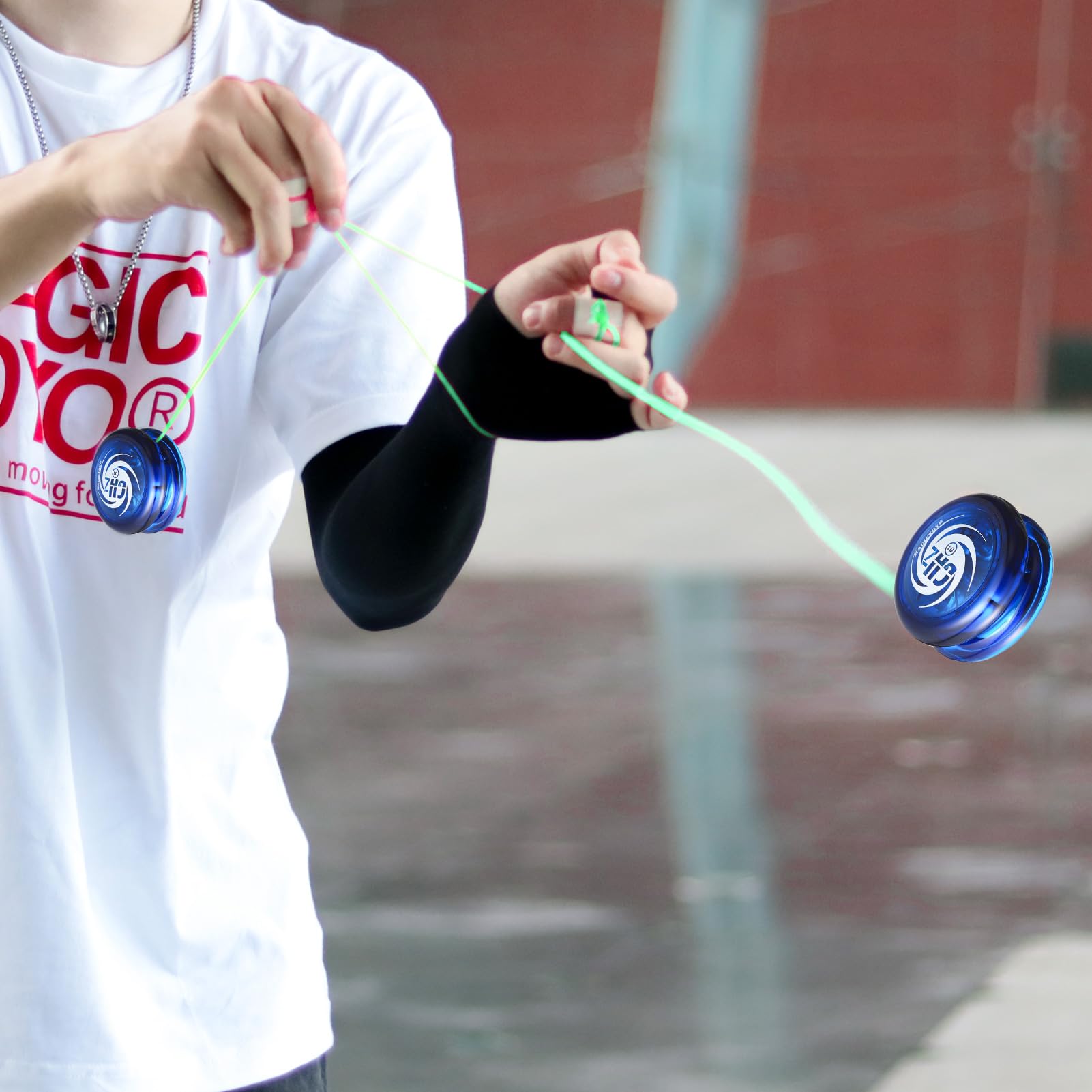 Image secondaire de MAGICYOYO D1 GHZ Réactif pour Enfants et Débutants - Yoyo Professionnel Looping avec 5 Cordes de Rechange, Gant et Sac (Bleu)