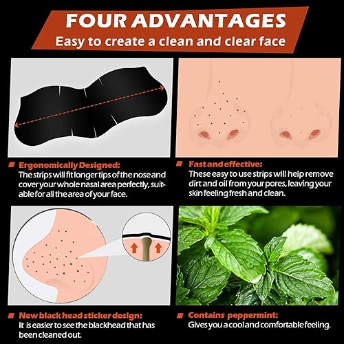 Miniatura 6 de Tiras de poros de puntos negros para hombre, 120 tiras, limpieza profunda, poros de la nariz de la cara, eliminación de puntos negros, tamaño grande