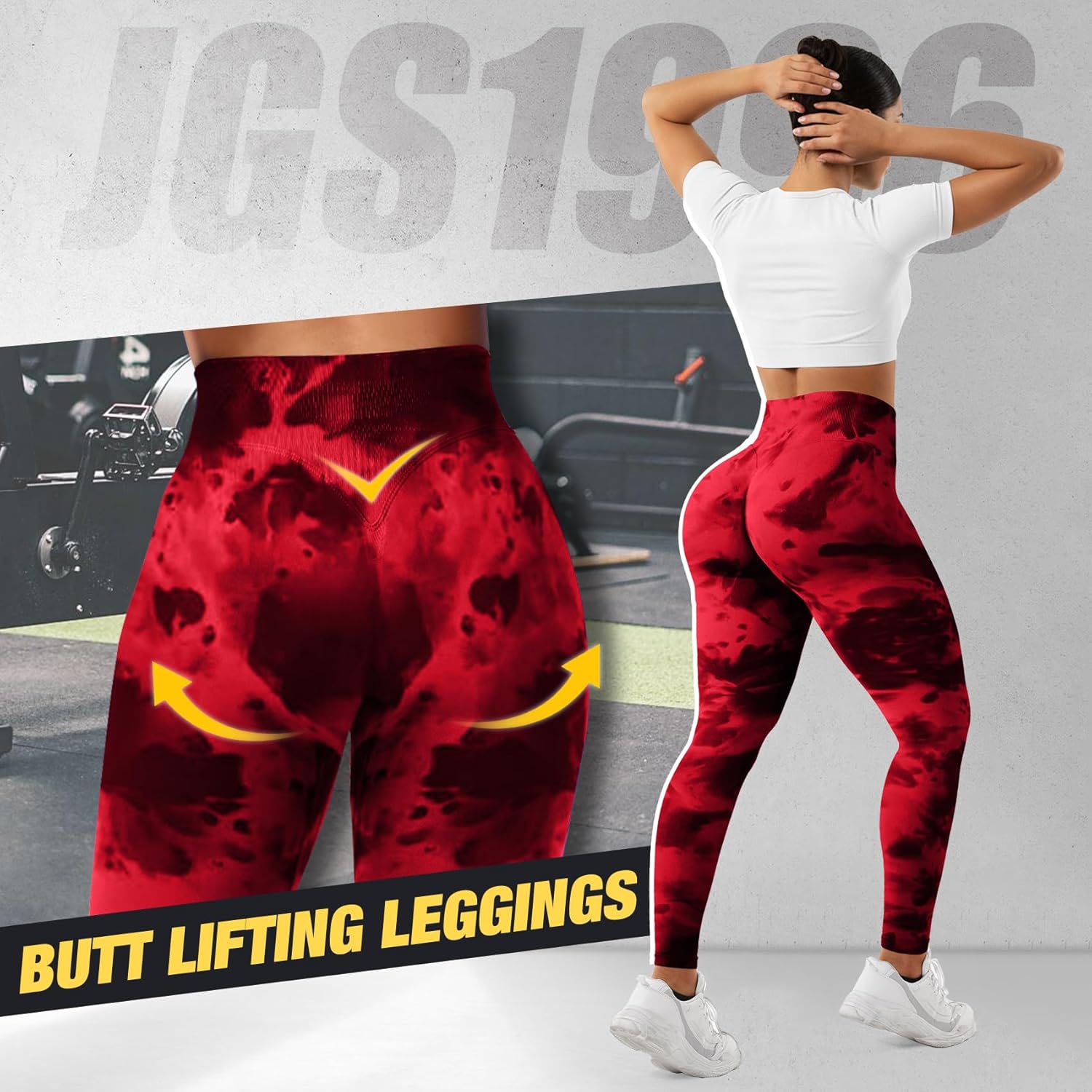 JGS1996 Tie Dye Scrunch Butt Lifting Leggings for Women Booty Sculpting Workout Tight High Waist Tummy Control Yoga Gym Pants - Image 2