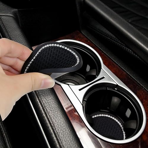 Miniatura 5 de Paquete de 4 posavasos para automóvil, posavasos universales con diamantes de imitación para automóvil, accesorios interiores de automóvil para