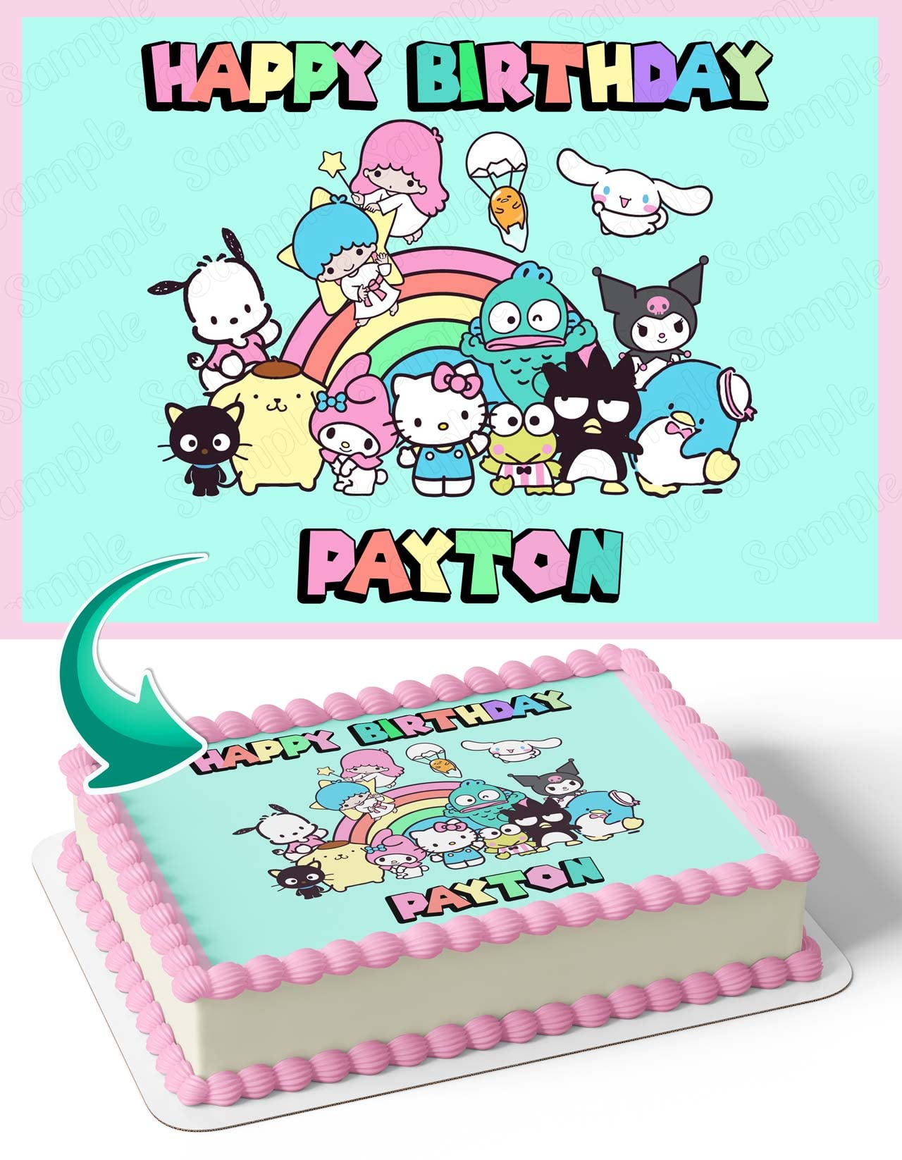 Buy CAKECERY Sanrio Hello Kitty Edible Cake Image Topper Personalized ...