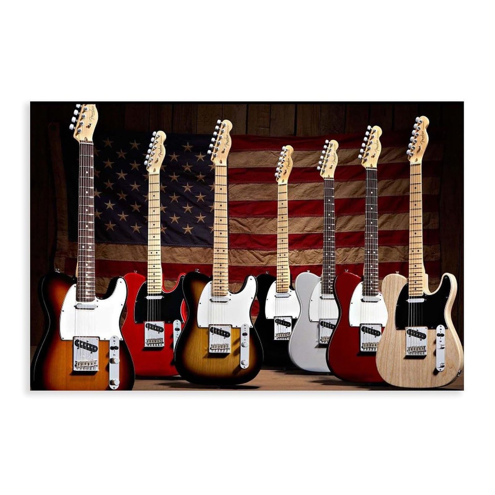 Stampa su tela con chitarra elettrica, decorazione per sala musicale, poster per camera da letto, decorazione per ufficio, camera da letto, regalo, 61 cm L x 91,4 cm W