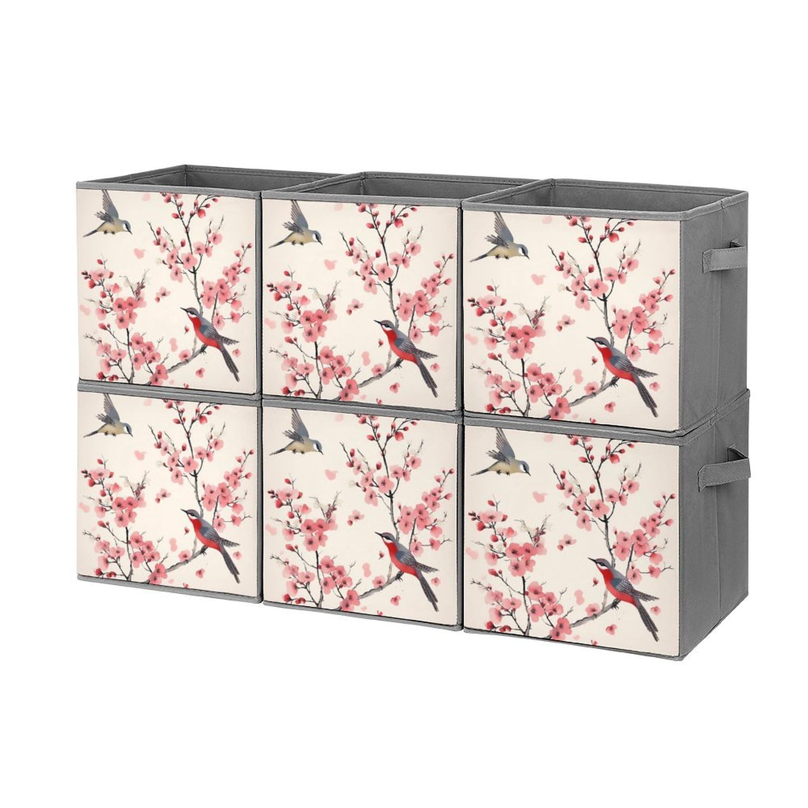 Boîte de rangement ouverte fleurie pour ranger les étagères de la chambre