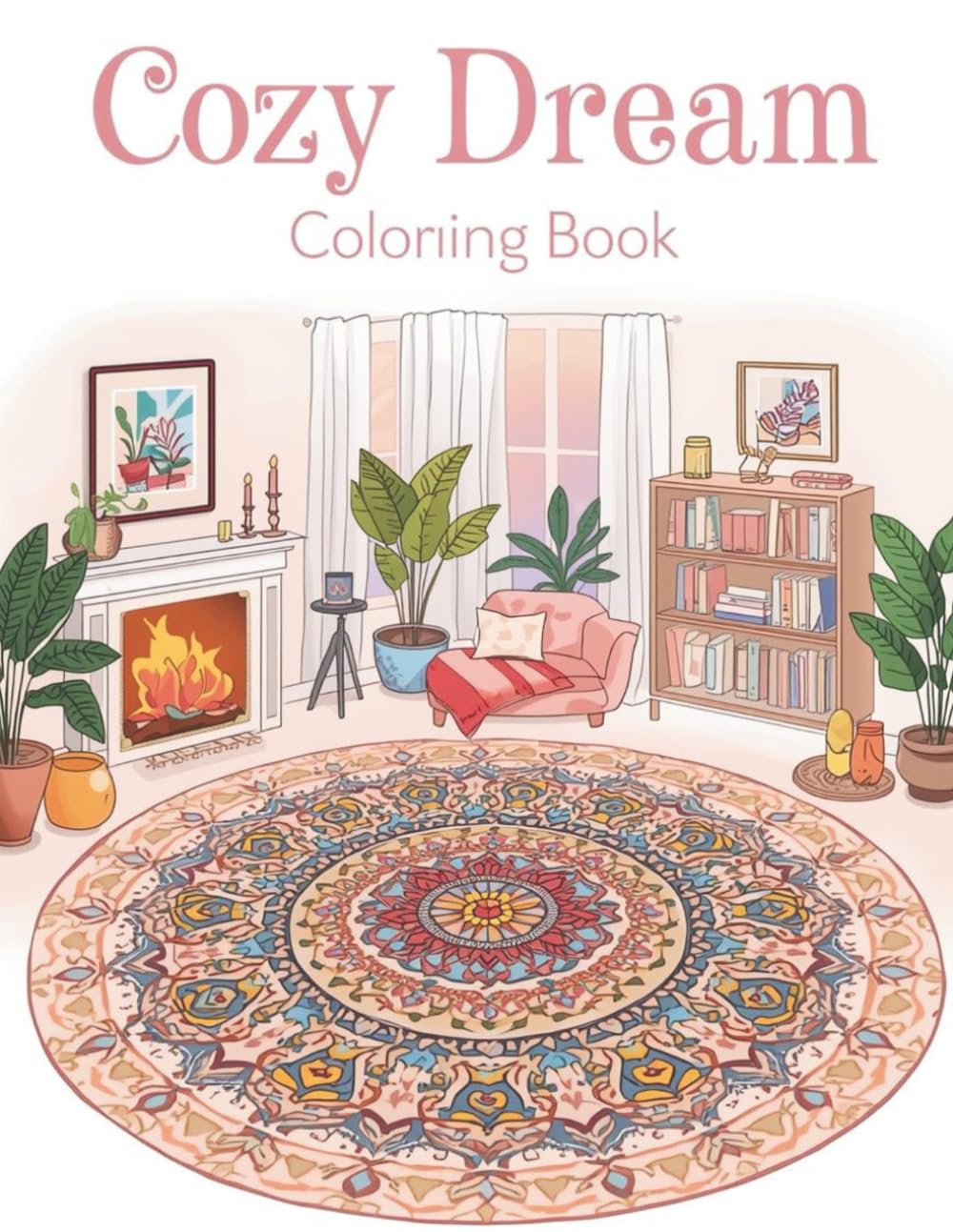 Cozy Dream Mandala Coloring Book for Adults: Relaxing Cozy Home Interiors, Mandala Patterns & Stress Relief Coloring Pages