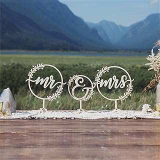 Mr and Mrs Wedding Sign for Rustic Just Married Party Table Decoration,Wooden