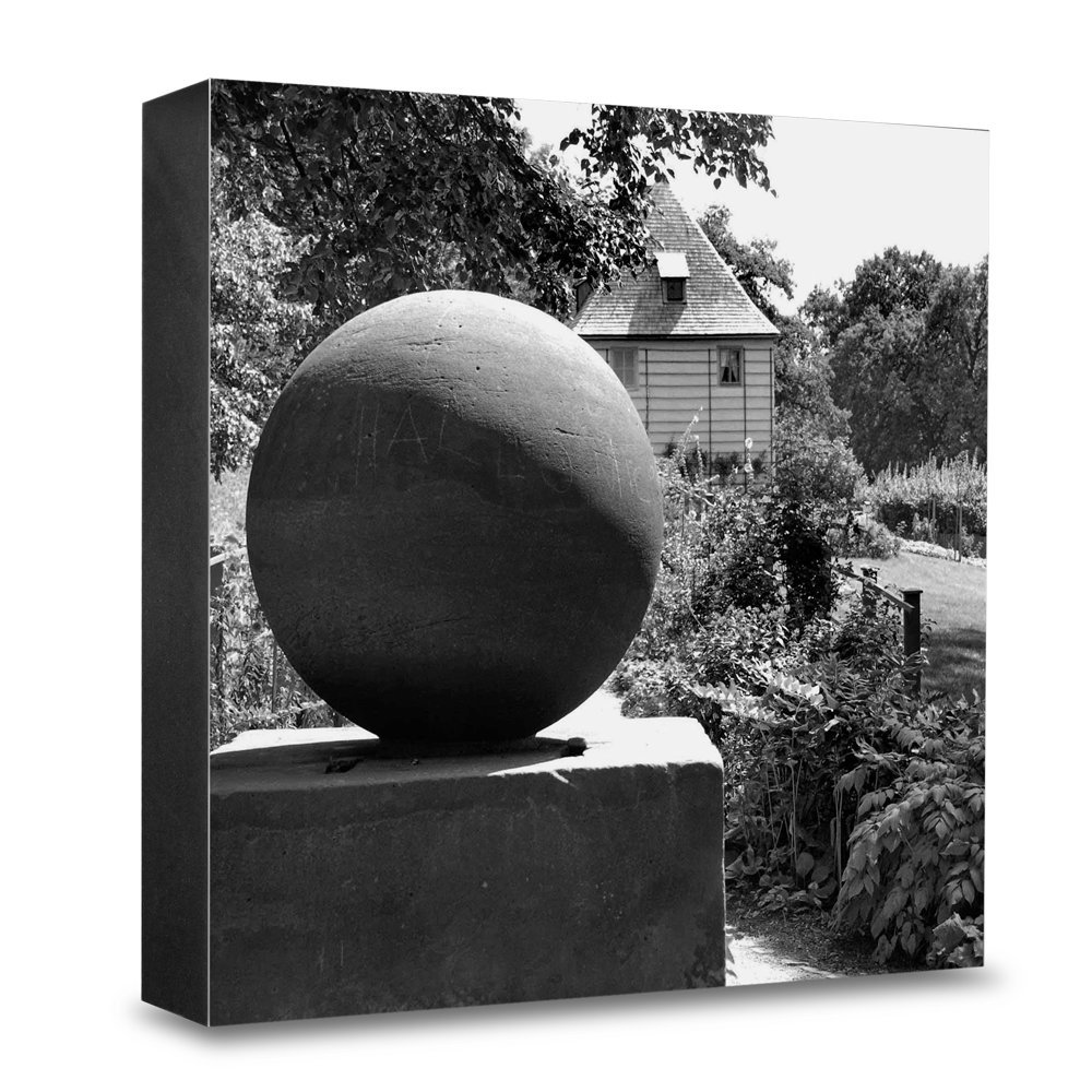 Tableau mural en bois avec photo architecture Weimar pierre du bonheur deco salon